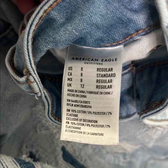 American Eagle Outfitters Jeans patches underneath distress Next Level Stretch 8 - Picture 7 of 14